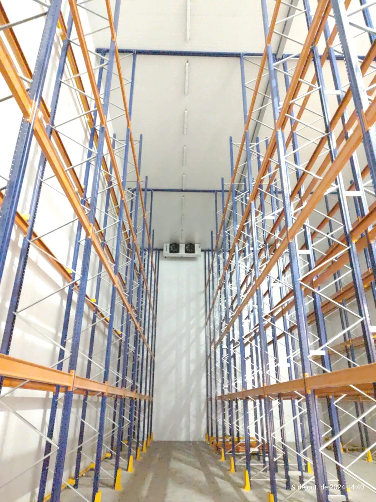 Câmara fria da Diso Distribuidora com porta-pallets drive-in